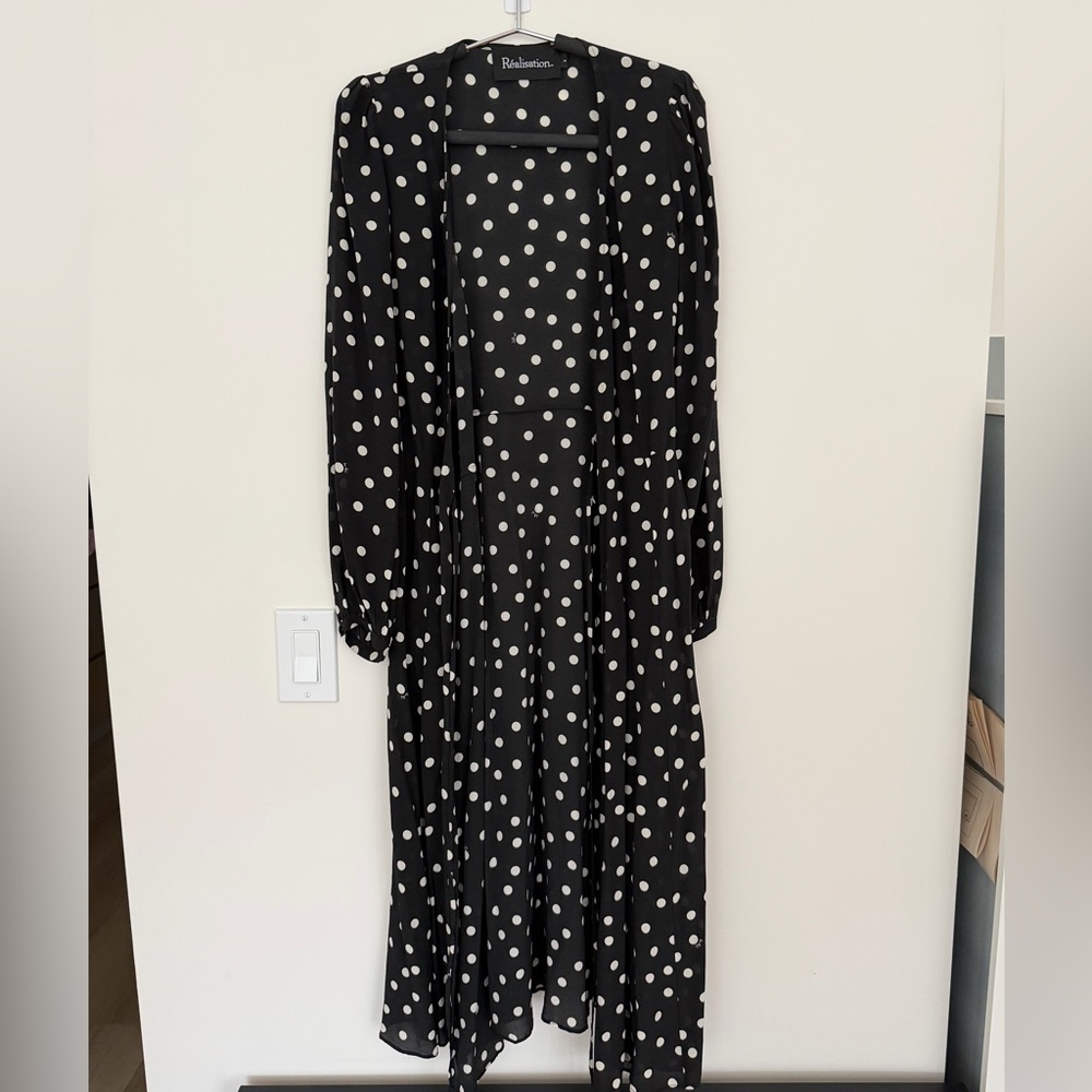 Réalisations Par The Violette Black and White Polka Dot Dress